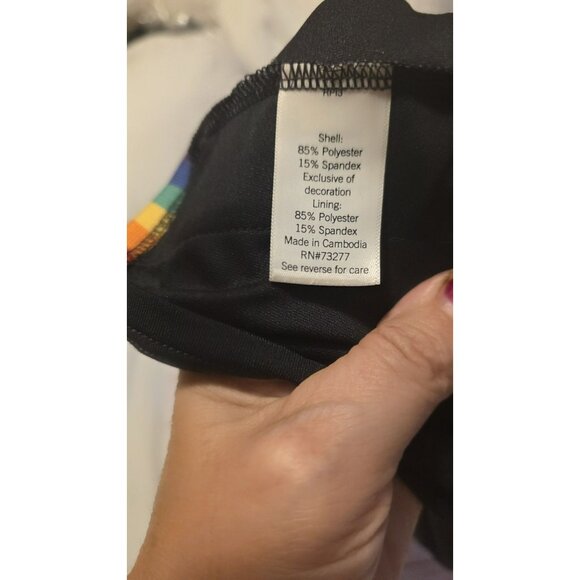 SO Sports Bra Cutout Black Rainbow Bralette Juniors XL NWT MSRP $24 Pickleball - Picture 7 of 9